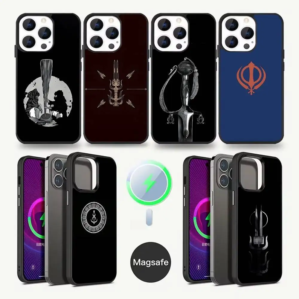 

Чехол для телефона Sikh Khanda Sikhism SOVEREIGN для iPhone 17,16,15,14,13,12, Pro, Max, Plus, Mini, Magsafe, Магнитный чехол для беспроводной зарядки