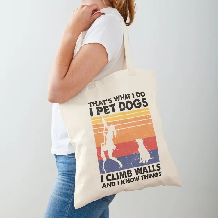 

Pet Dogs Climb Walls Bouldering Climbing Woman Tote Bag Women's shopper foldable reusable bag Women's shopping bag Custom