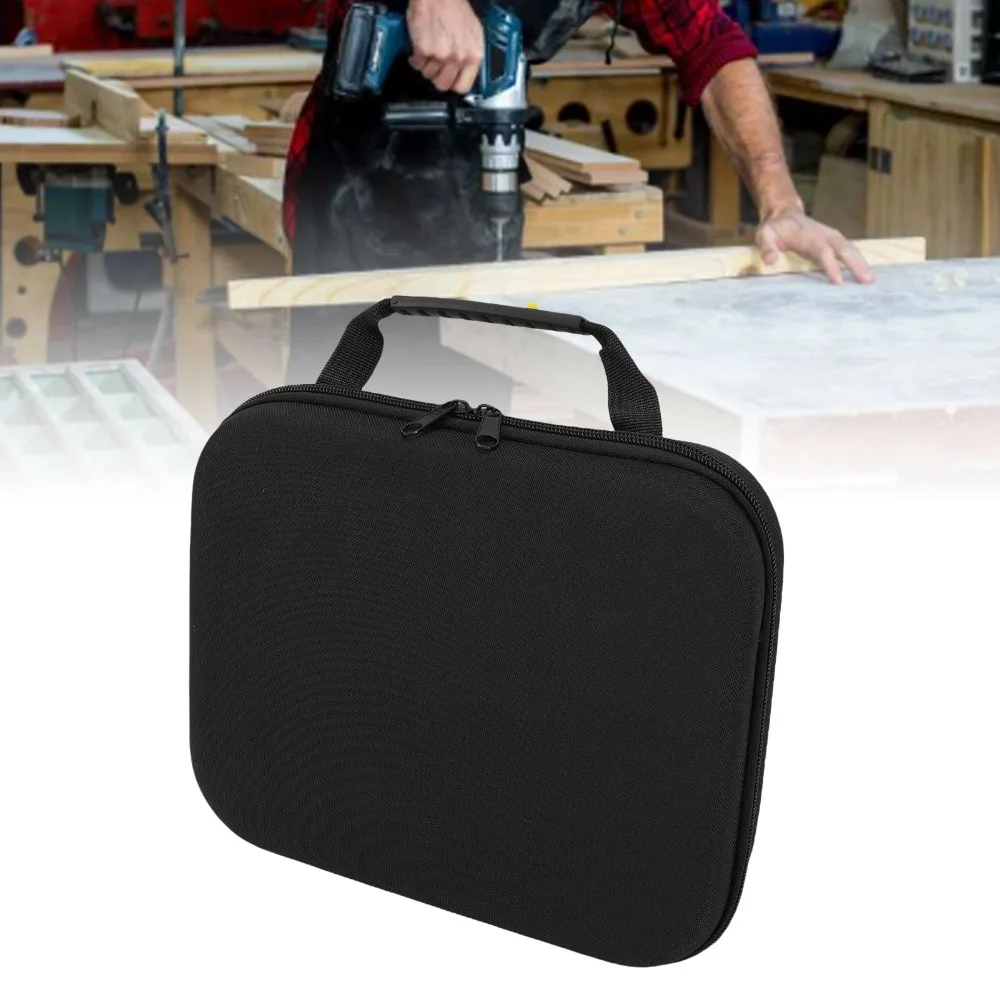 PU Leather Tool Storage Bag EVA Material Oxford Fabric Power Tool Bag Black Color Shockproof Design Tool Organizer Case Drill
