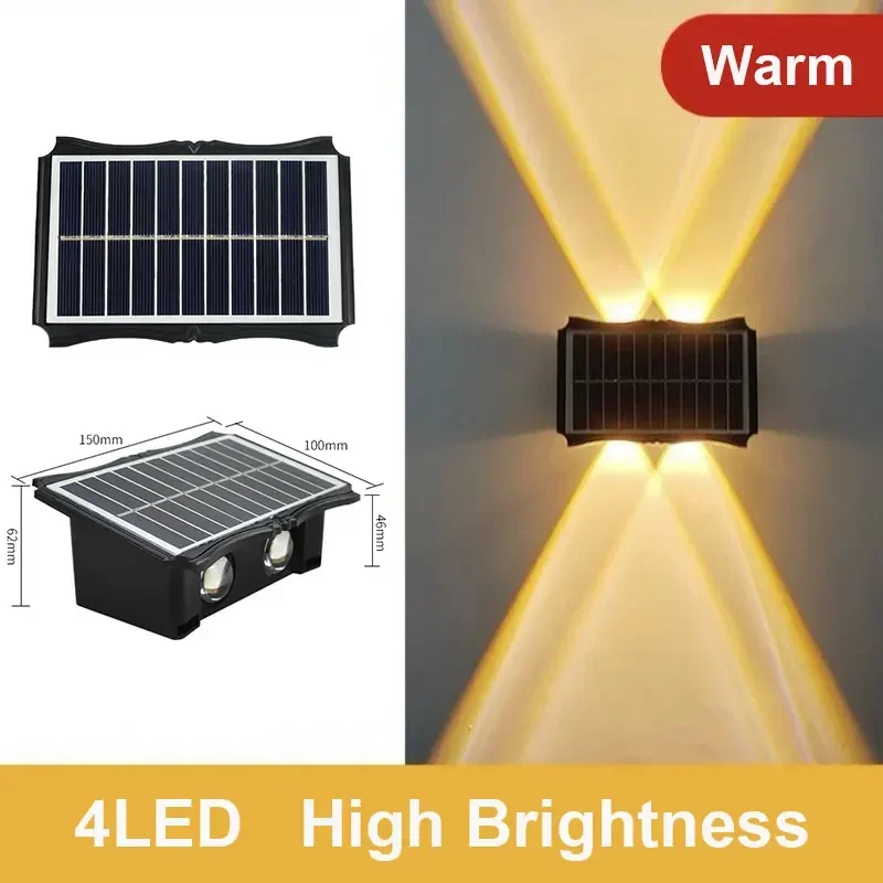 Zonne-wandlamp buiten zonne-LED-licht waterdicht op en neer lichtgevende verlichting balkon tuin tuindecoratie verlichting