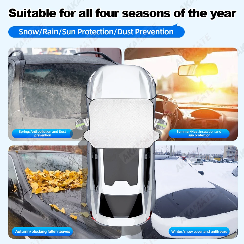 Car Multifunctional windshield Cover Snow Sun Shade Waterproof Protector Front Windscreen Cover Dual-purpose Sunshade SnowShiled