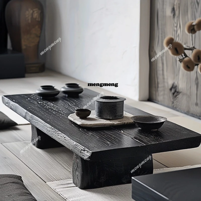 

Japanese Wabi Sabi Style Coffee Table Mid Century Style Solid Wood Homestay Living Room Coffee Table Simple Home Furniture