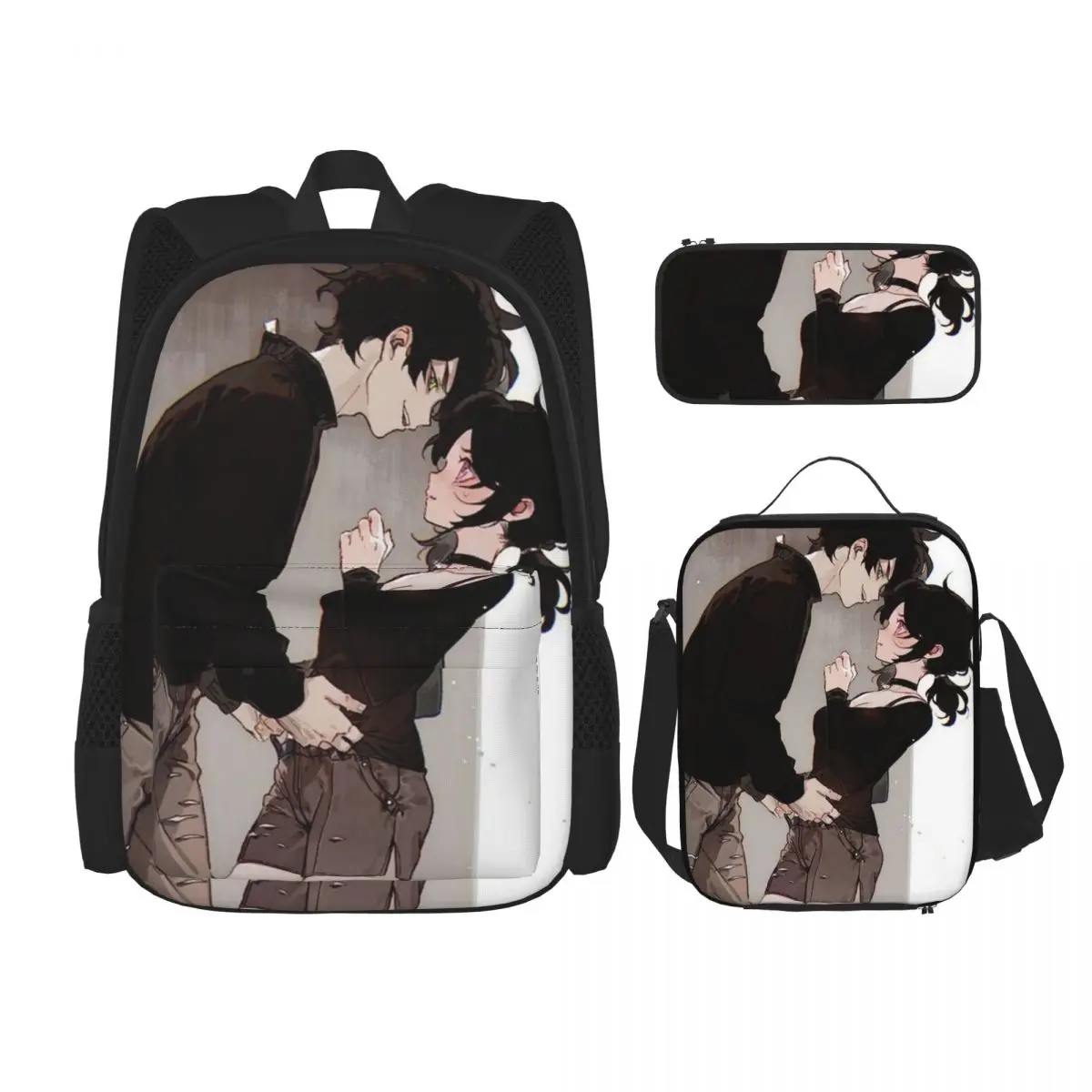 Ashley And Andrew The Coffin Of Andy And Leyley Backpacks Bookbag School Bags Rucksack Lunch Bag Pen Bag Three-Piece Set