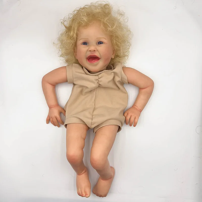 24Inch UNFINISHED Reborn Kit Judy Blone Rooted Hair Lifelike Painted Doll Kit Doll DIY Parts