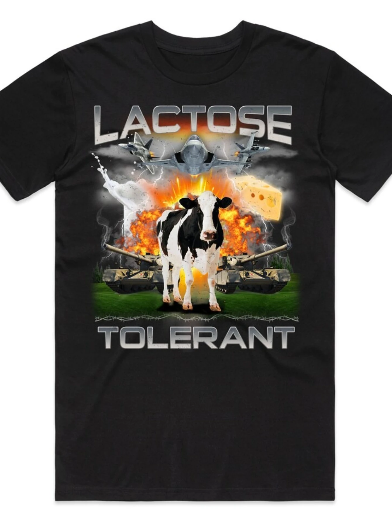Humorous Lactose Tolerance T-Shirt, the perfect gift for milk and cheese lovers - and fitness enthusiasts  vintage t shirt