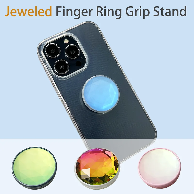 

Socket Grip Tok 3D Diamond Grip Bracket Finger Ring for Smart Phone Stand Colourful Expanding Phone Holder Foldable phone grip