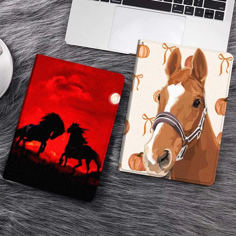 

Чехол для планшета Red Sunset Two Horses для Samsung Tab Galaxy S6 S11 A A7 A8 A9 A11 10.1 10.4 10.5 Plus Lite, подарок