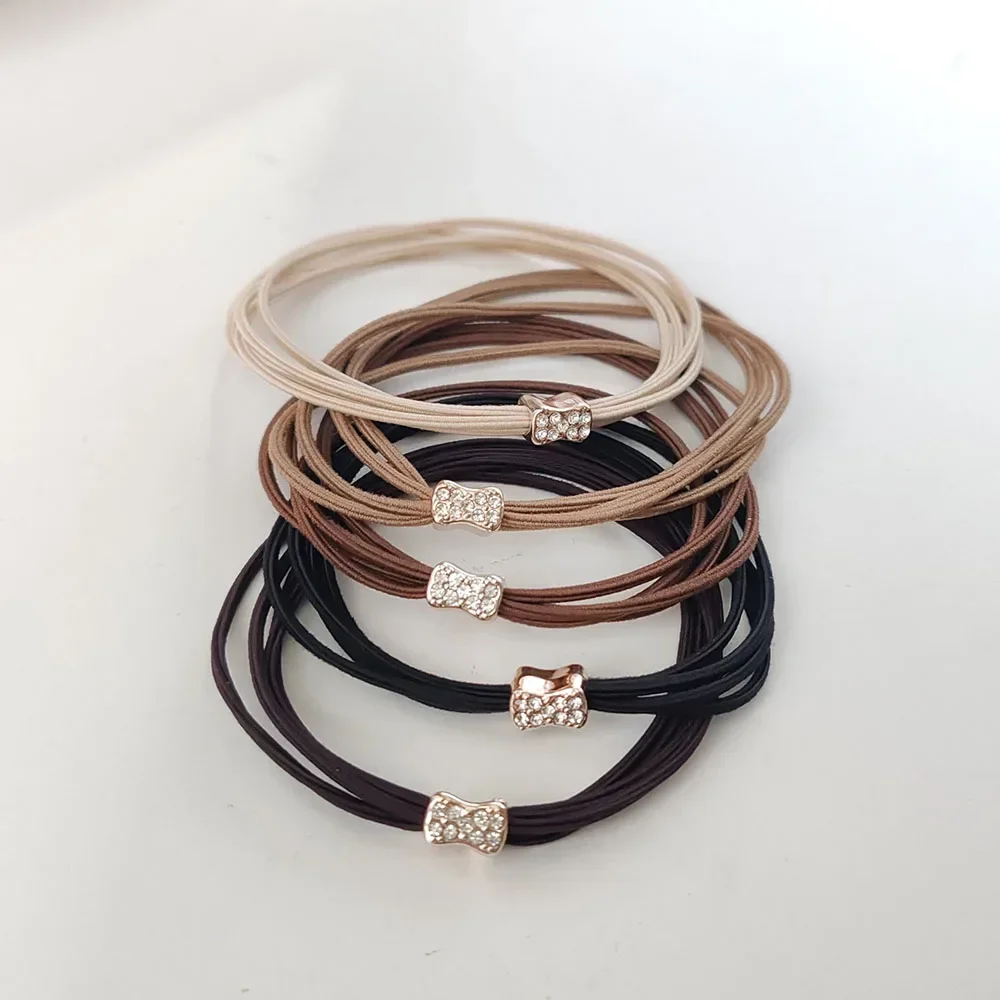 5 قطع أزياء بسيطة نمط القلب القوس مرونة عالية الفتيات ذيل حصان حامل إكسسوارات الشعر ربطات الشعر للنساء