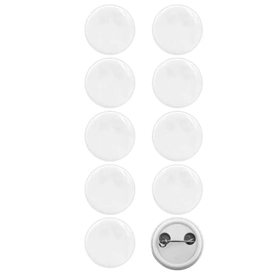 

Простые белые пустые пустые пуговицы, значок, глянцевые круглые поделки, 2,25 дюйма, 10 шт.