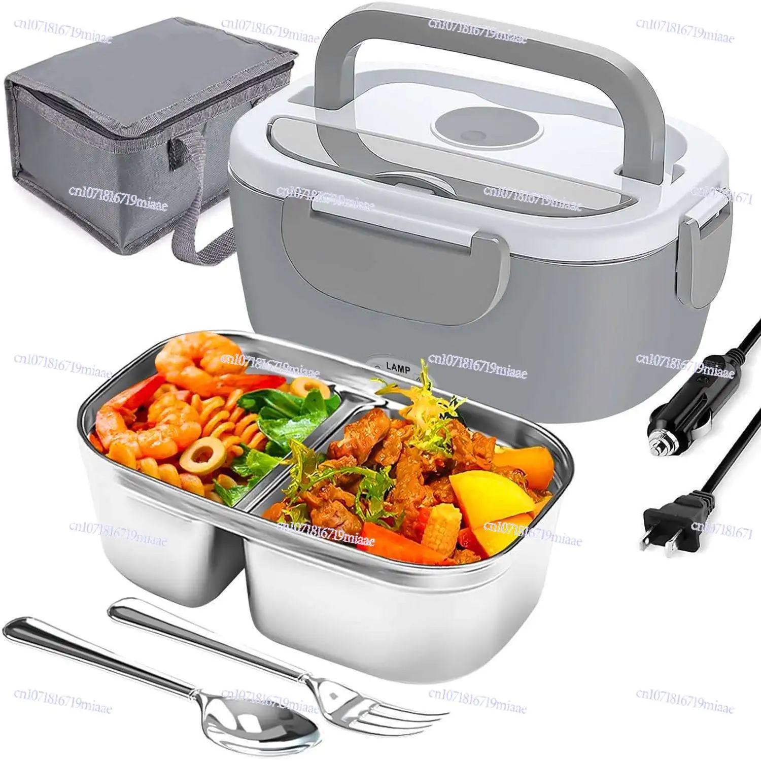 1.5L high-power electric heat preservation heating car lunch box, stainless steel lunch box