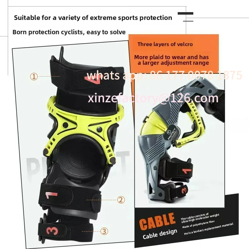 Customizable Motorcycle Protective Kneepad Mechanical Leg Exoskeleton Knee Guard Off-Road Armor Motocross Equipment