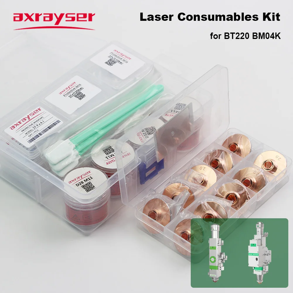 Axrayser D28 Double&Single Kit Ceramic Protective Lens 24.9x1.5 27.9x4.1 Fiber Laser Nozzle Raytools for BT220 BM04K Laser Head