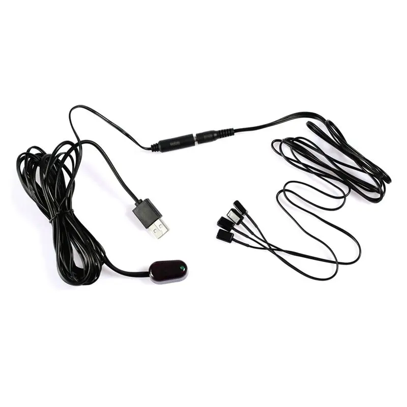 AT63-Infrared Extension Cable 1Pc IR Receiver + 4Pc IR Emitter Emitters Repeater Kit Infrared Remote USB Adatper