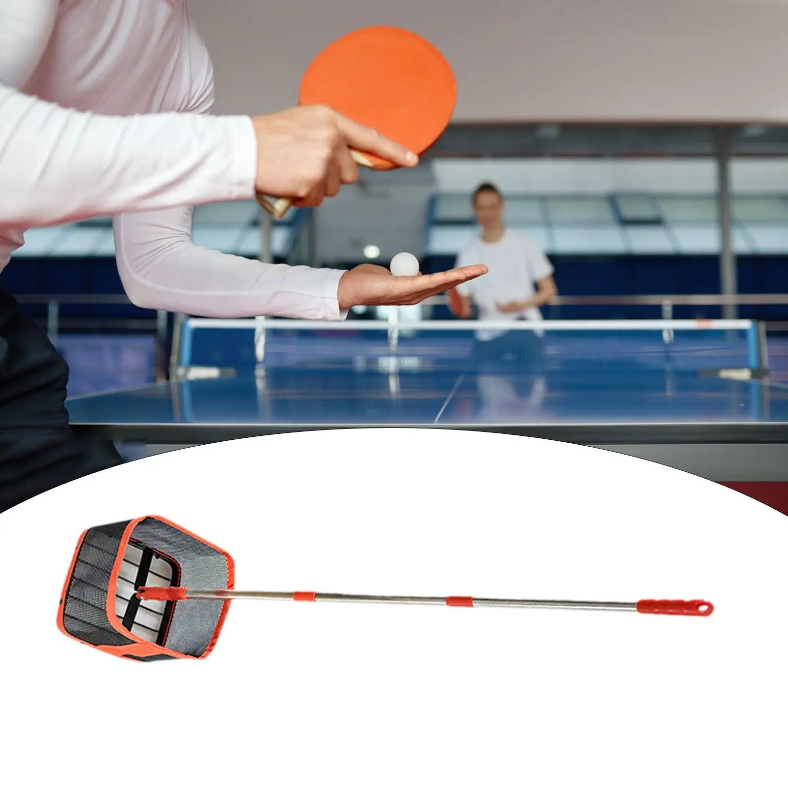 Tennis Ball Retrievers Pick Up Grabber Large Capacity Telescopic Basket Portable Collector for Table Tennis
