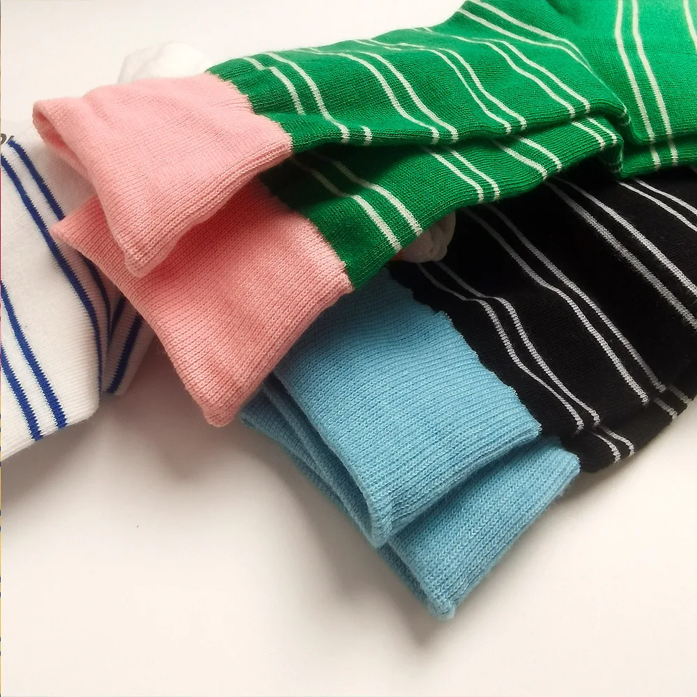 Designer socks Women Colorful Striped Mid Tube Socks Summer Sweat Absorbing Breathable Dopamine Color Matching Casual Socks