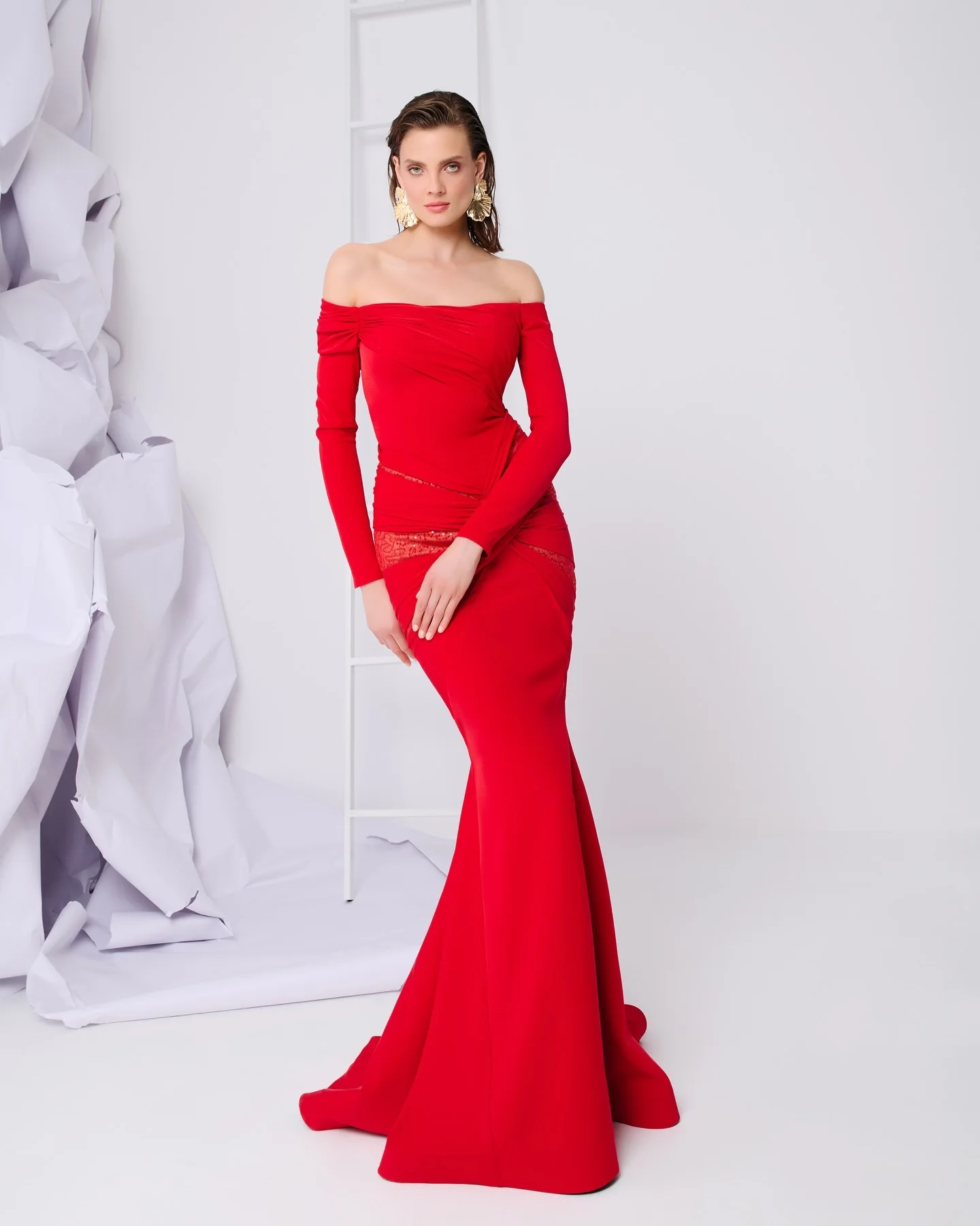 Vestidos de Noche con lentejuelas de sirena, Jersey de temperamento personalizado, vestido de fiesta de manga larga de alta calidad, tamaño personalizado