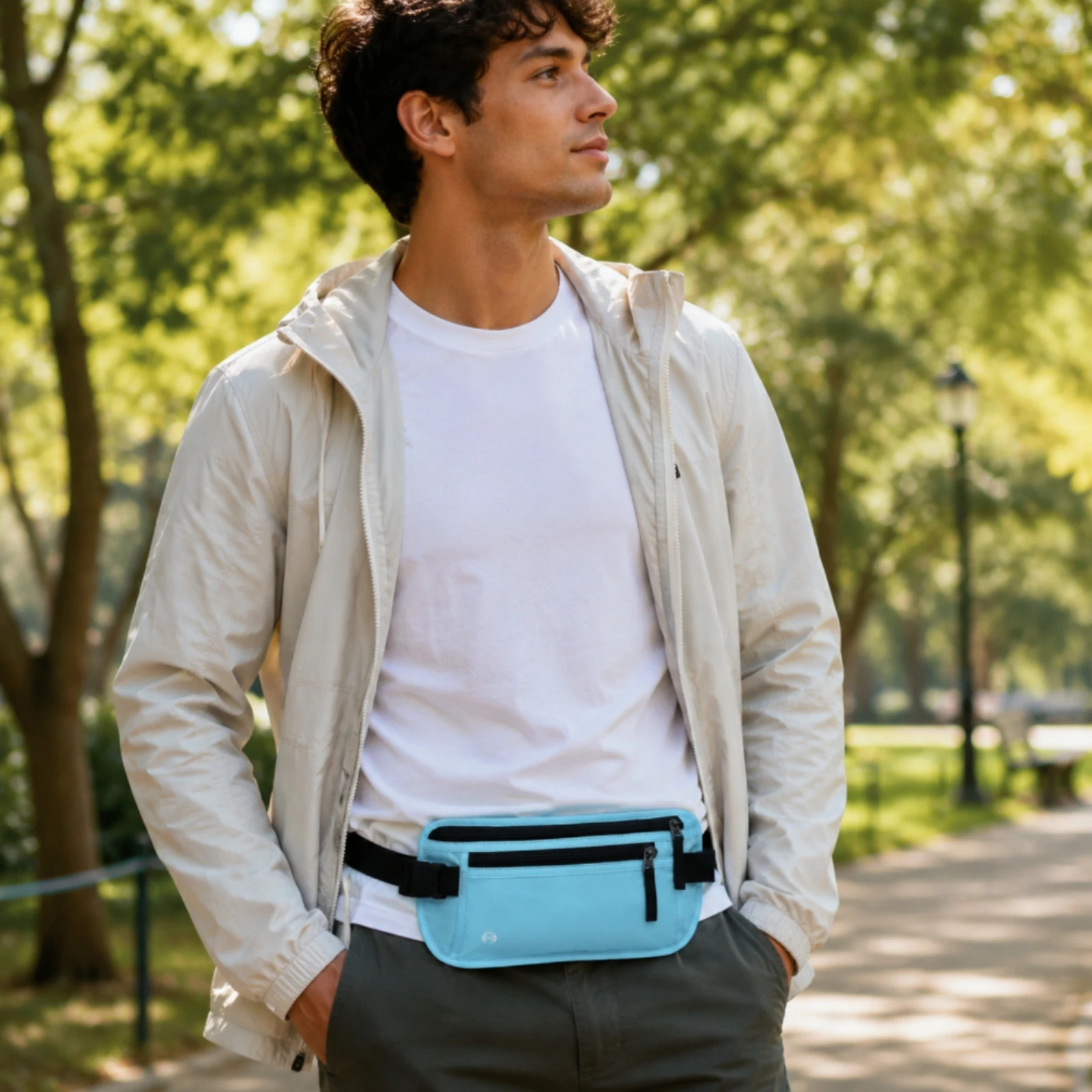 Waist-Worn Passport Pouch Lightweight Contactless Travel Waist Pouch Travel Currency Belt Discreet Currency Belt Comfortable