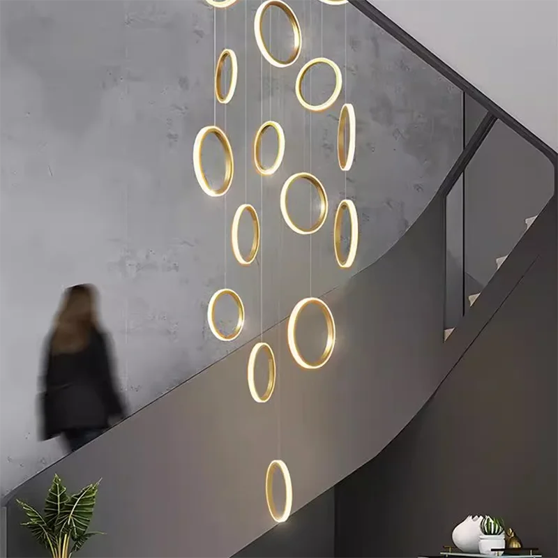 Nordic Pendant Lights for Home Decoration, Stair Chandelier, Sala de estar e jantar, Luz de teto, Iluminação interna