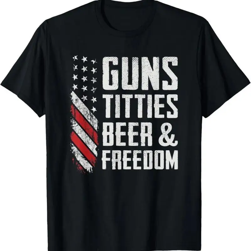 Guns Titties Beer And Freedom Usa Drinking Funny T Shirt