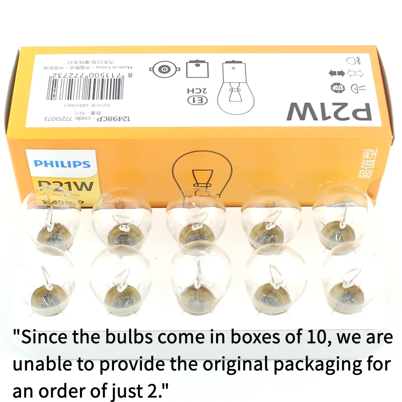 Philips 2 Lamps P21W S25 BA15s 1156 Vision Turn Signal Lamps Original Car Fog Bulbs Standard Reverse Light 12498CP view 3