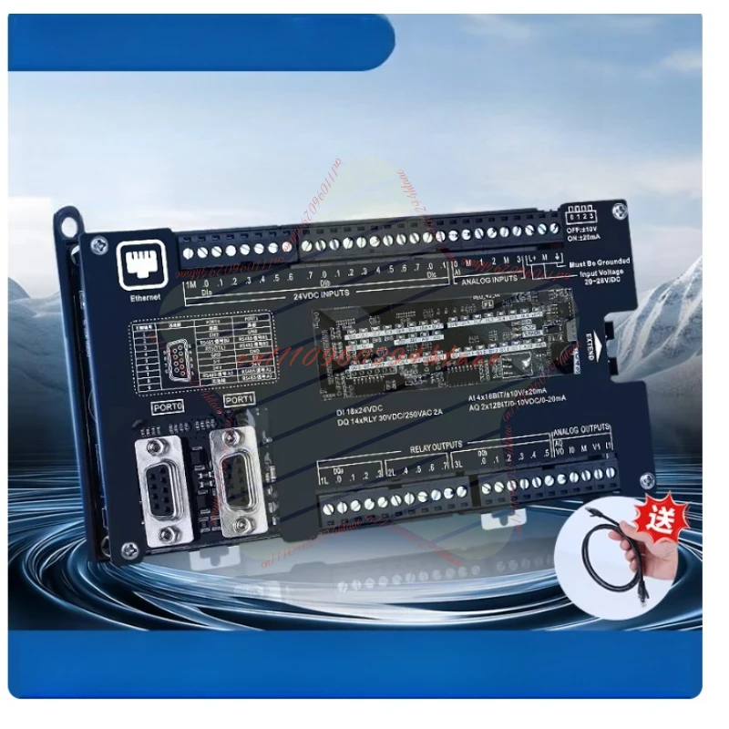 Tarjeta Controladora PLC Compatible con Siemens Smart 200 PLC SR20 SR30 SR40, Puerto Ethernet, Grado Industrial con Cable de Red
