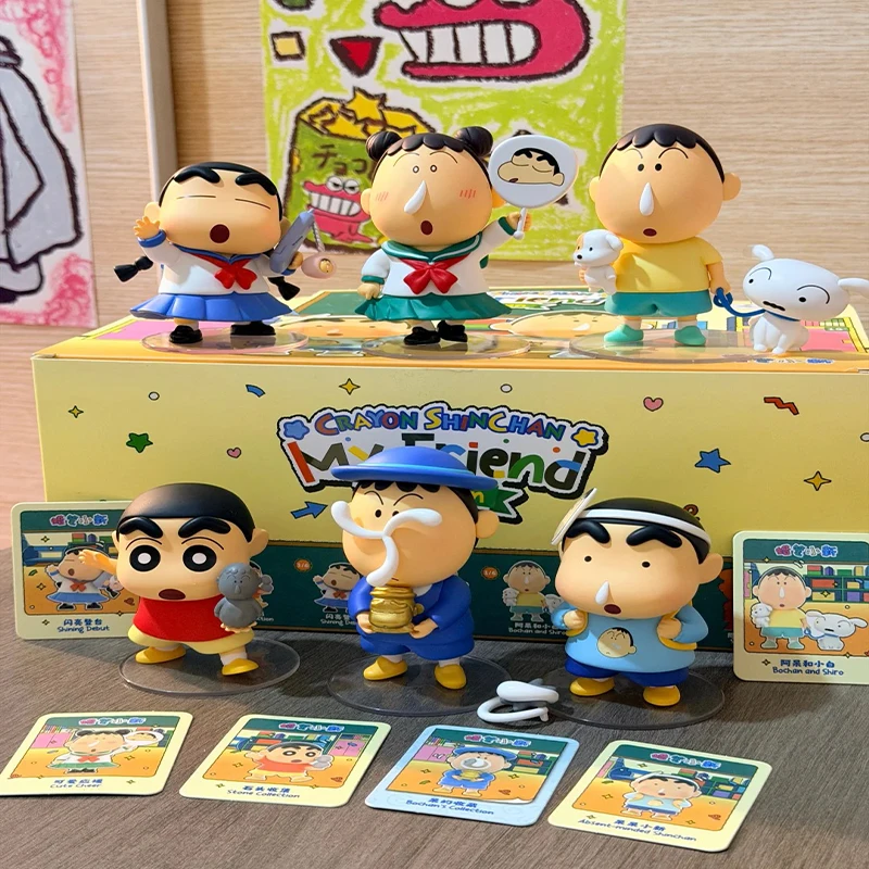 TOPTOY Crayon Shin Chan My Friend Bochan Serie Figur Blindbox Niedliches Goofy Sammlermodell Desktop-Ornament Geschenk für Fans