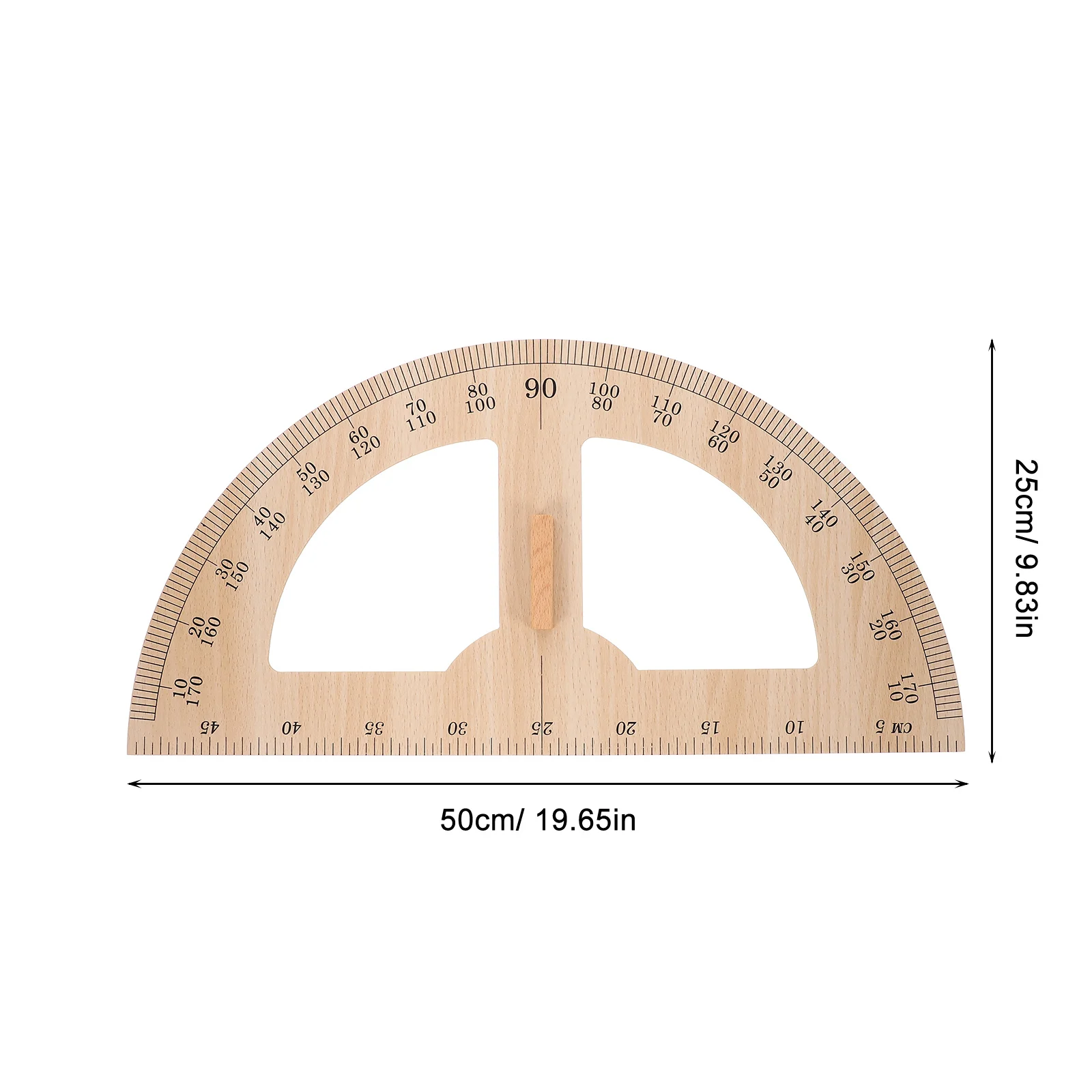 Classroom Math Teaching Ruler Wooden Large Scale Measuring Tool for Geometry Lessons Teacher Education Aid Blackboard Drawing