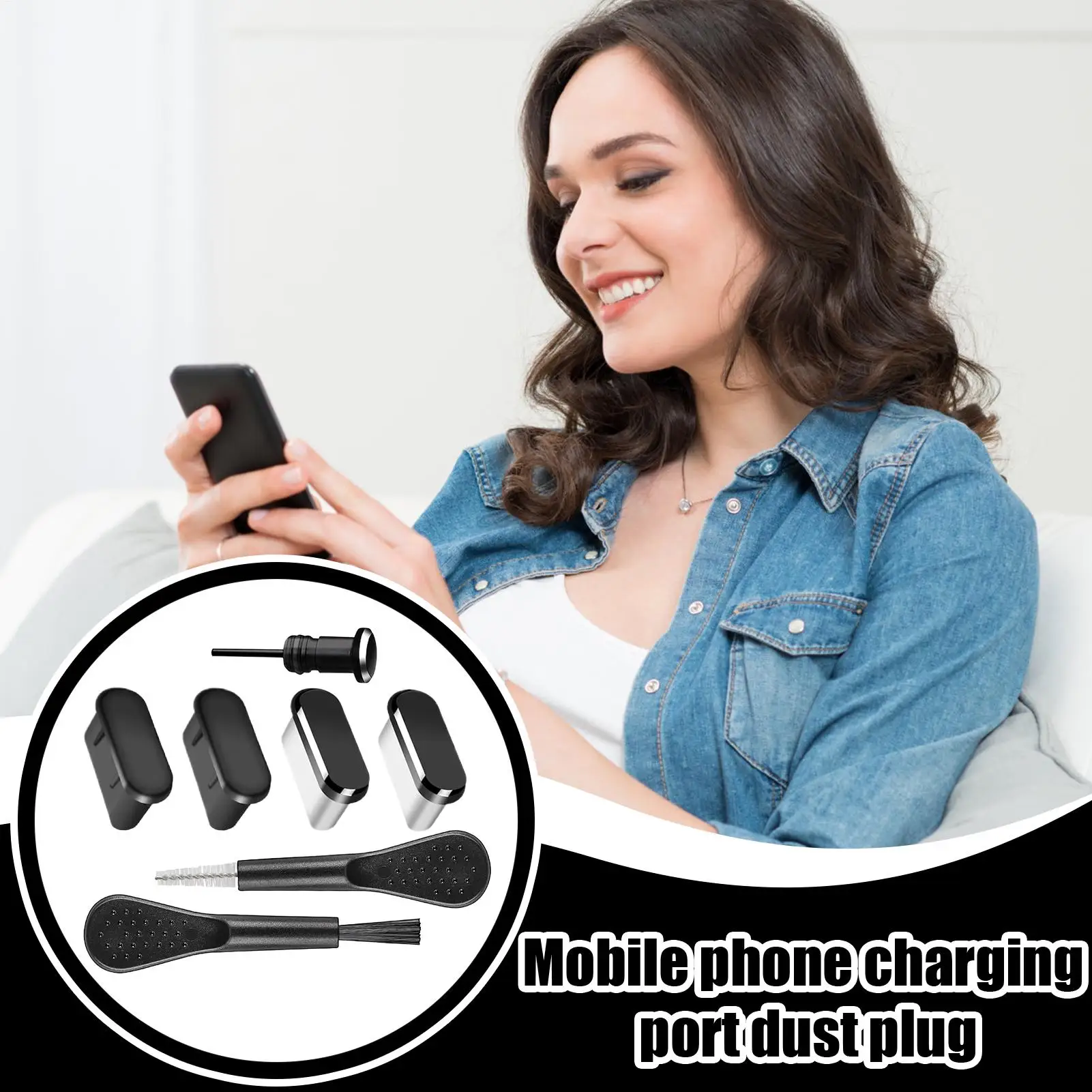 

USB C Port Cover Phone Charger Cover Protector Soft Brush Included Kit Protector For Charging Travel Speaker Mobile Phone Outlet