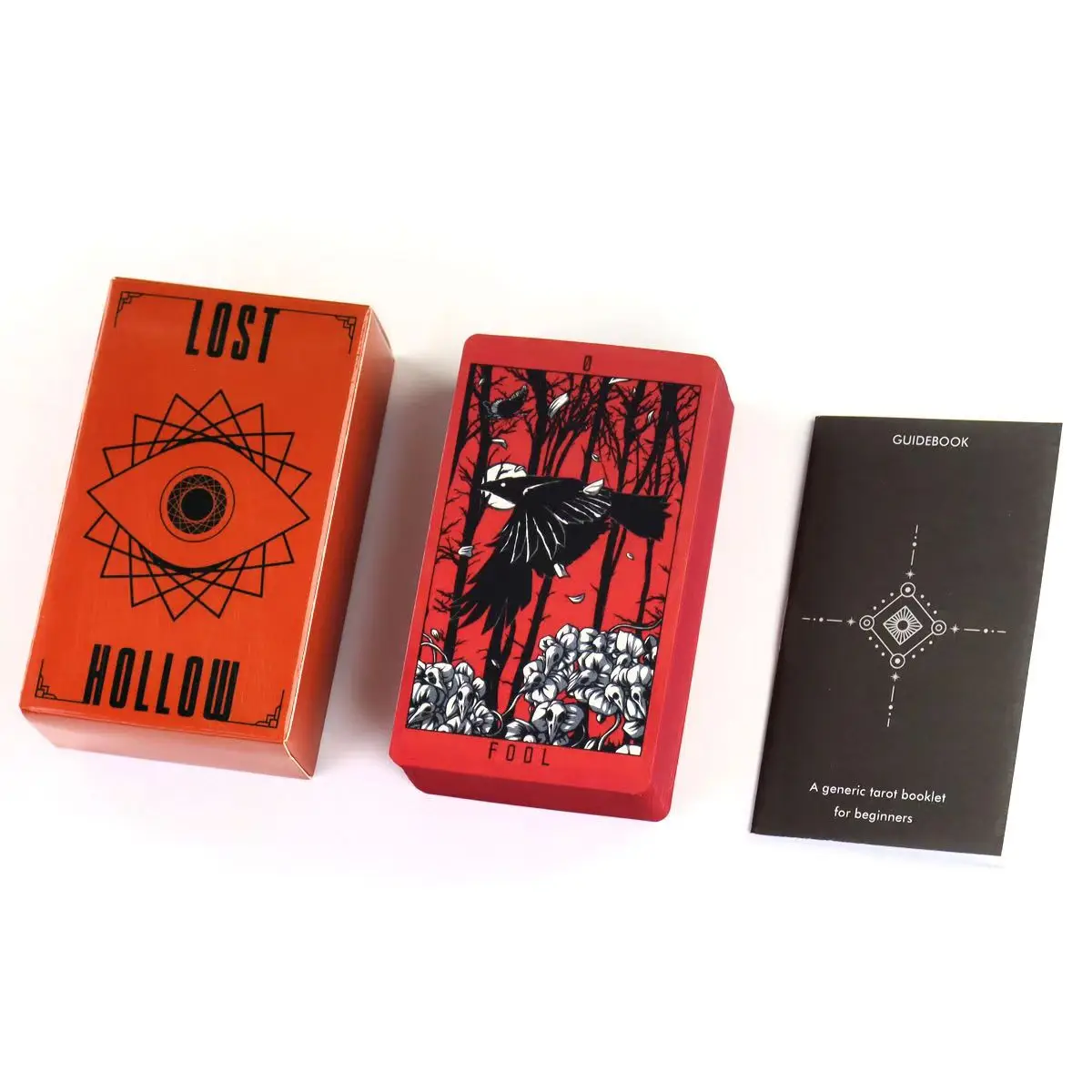 

10.3*6cm Lost Hollow Tarot with Guidebook for Beginners with Red Gilded Edges