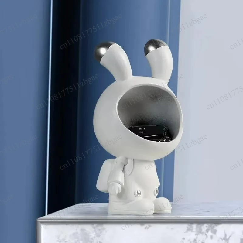 Big Mouth Bunny Statue Storage Box Nordic Style Fruit Candy Holder Porch Ornament Living Room Home Decor - view 3