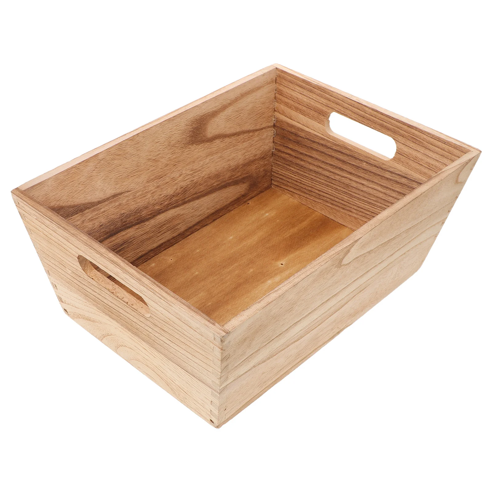 

Wooden Storage Crate Unfinished Rustic Wood Organizer Basket Pantry Nesting Fruit Vegetable Basket Kitchen Storage
