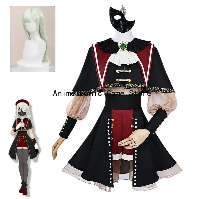 

Wakaba Mutsumi Cosplay Anime BanG Dream Ave Mujica Mortis Cosplay Wig Stage Dress Halloween Party Carnival Outfits for Women