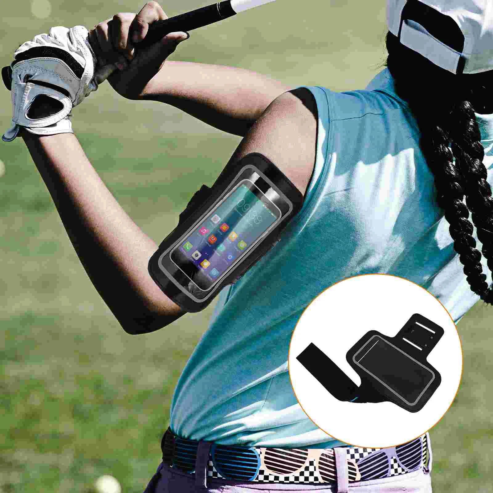 

Band Case for Phone within 6 Inch Black Waterproof Breathable Sports Armband Jogging Biking Workout Wrist Bag Protects