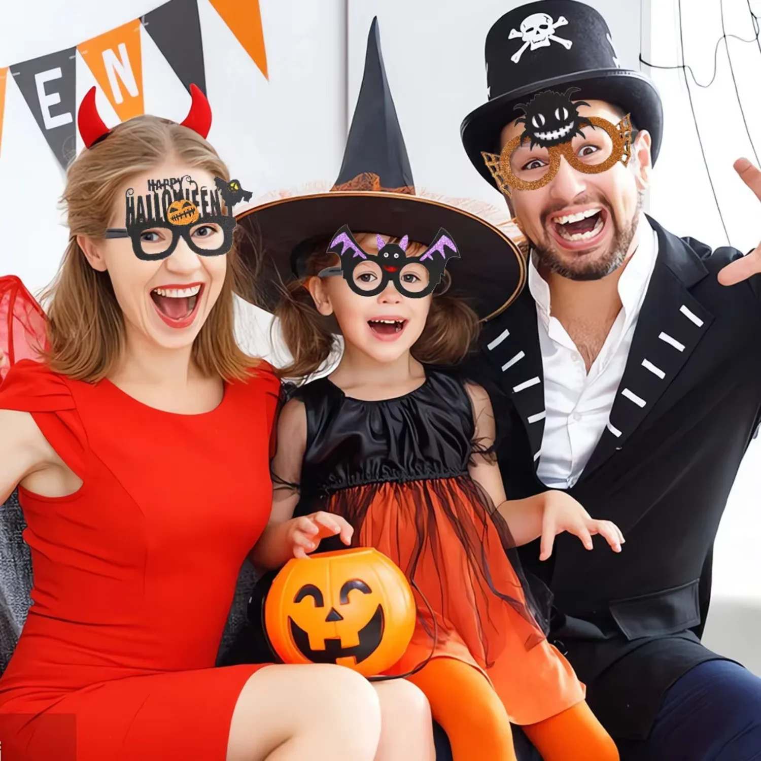 Gafas de terror de Halloween, artículos decorativos para niños y adultos, diversión festiva y asustadora