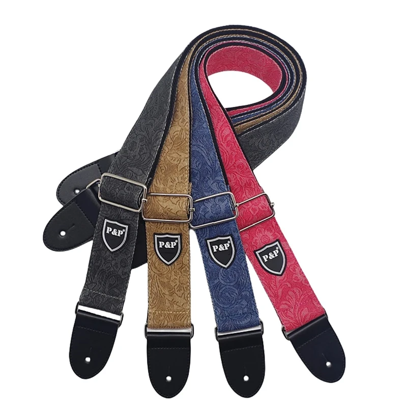Adjustable Guitar Strap Widening Thickening Denim Cotton Guitars Straps For Electric Guitar Bass Ukulele Guitar Accessories