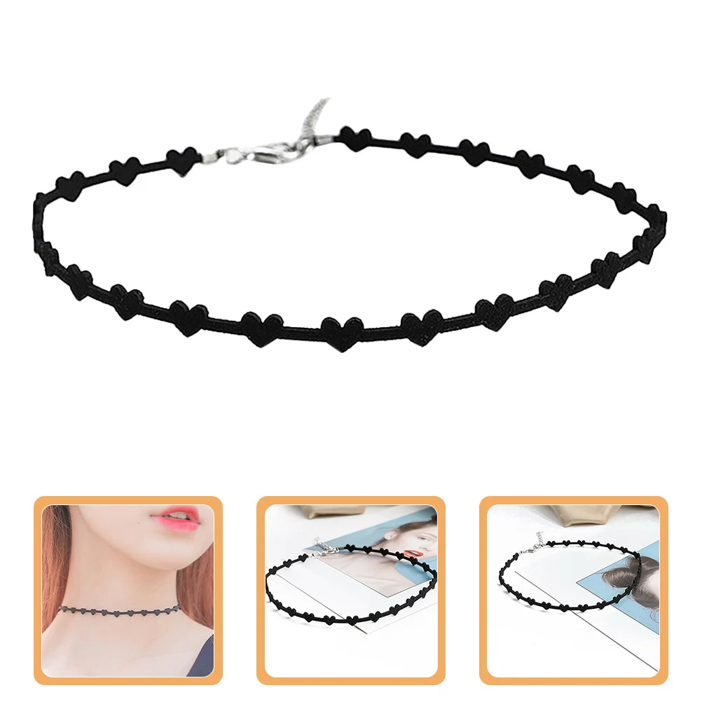 

2Pcs Heart Choker Necklace for Women Simple Elegant Collar Necklace Comfortable Fit Stylish Chain Link Jewelry Gift