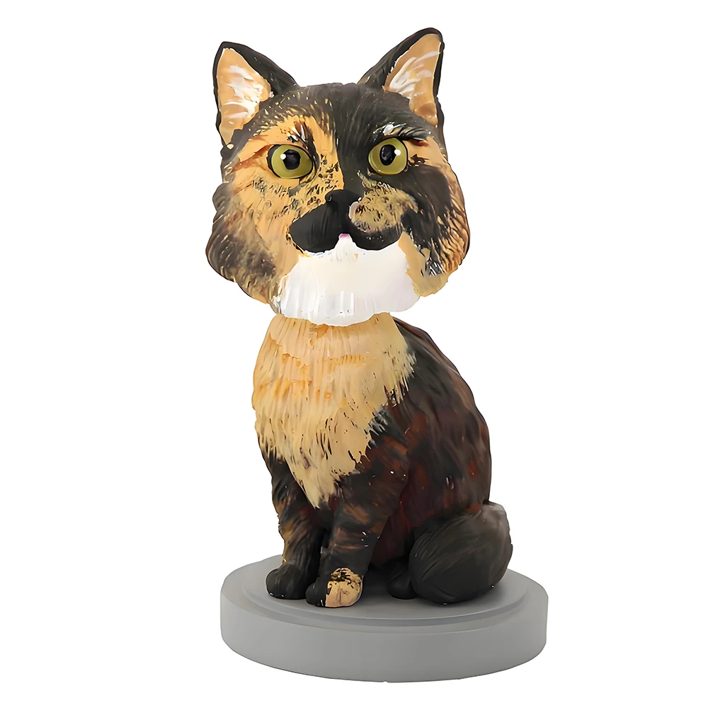 

Custom Cat Bobblehead Figurine, Calico Design, Decorative Pet Collectible, Personalized Pet Bobble Head, Desk Decoration