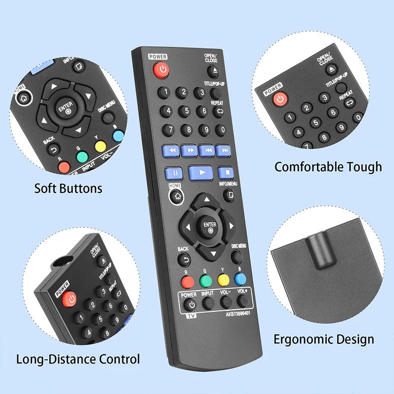 AKB73896401 Remote Control For LG Blue-Ray Disc DVD Player BP250 BP335W BD640 BP135N BP135W BP135 BP240 BP300 BP145 BP155N BP200