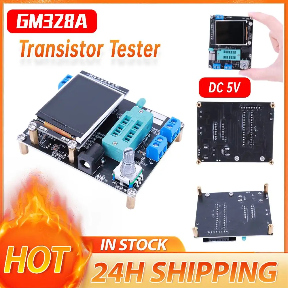 GM328 Transistor Tester LCR Diode Capacitance ESR Voltage Frequency Meter PWM GM328A Square Wave Generator Electronics Kit tools