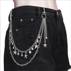 Punk Metal Five-pointed Star Geometric Bag Chain Hip Hop Hipster Cool Hundred Pair Pants Chain For Men and Women