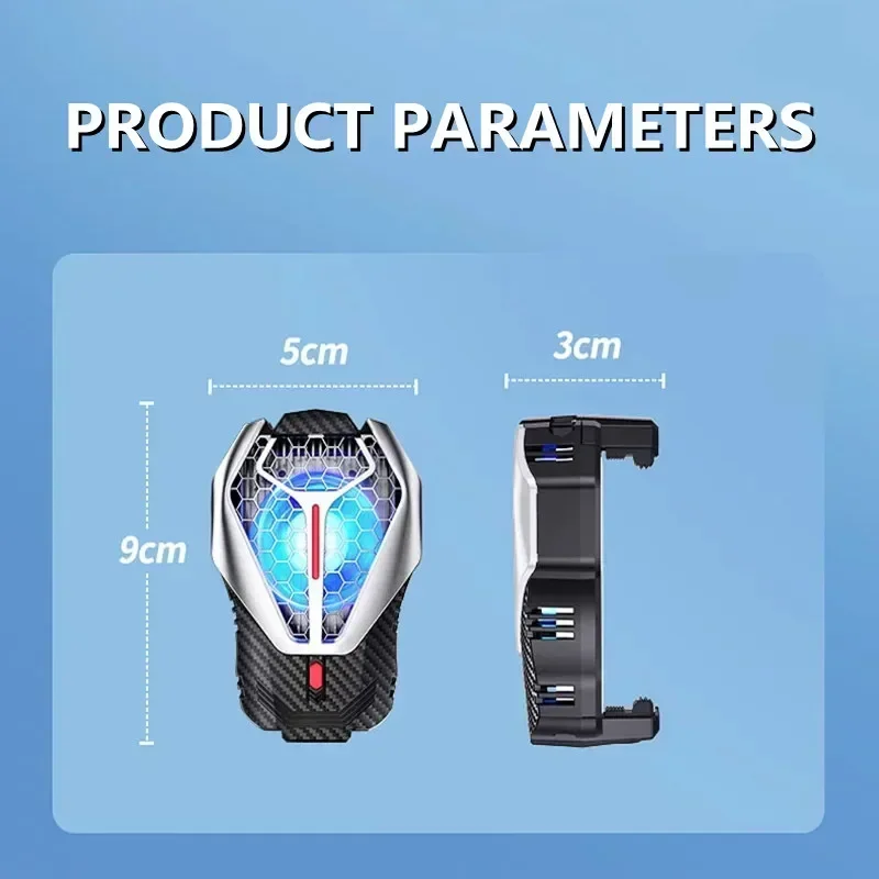 X58 Mobile Phone Semiconductor Cooling Radiator for Live Streaming Back-clip 3 Gear Adjustment Game Cooler for IOS Android PUBG