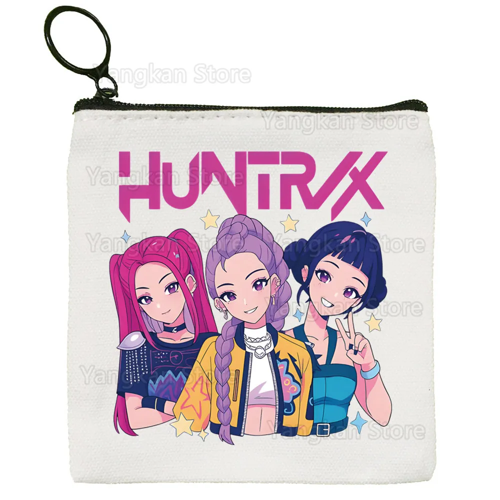حقيبة قماش مطبوعة برسوم كارتونية من KPop Demon Hunters Zoey Rumi Mira بتصميم قماشي حقيبة تخزين بسيطة وعصرية