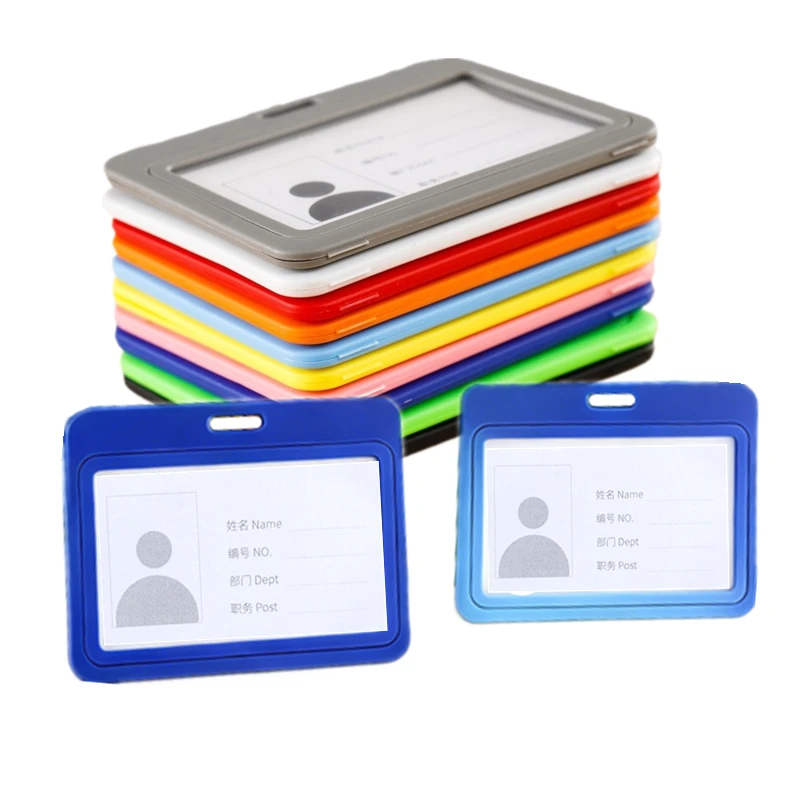 10 Pcs Plastic ID Tag Pass Work Card Holder Double-sided Transparent Working Permit Case Badge Sleeve for Staff Nurse