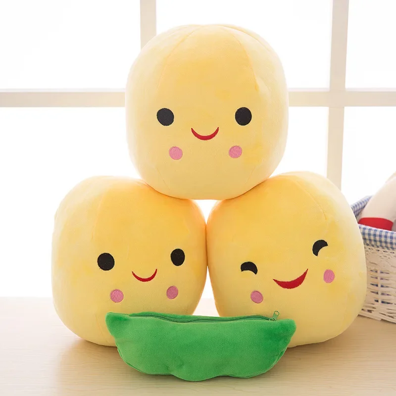 40CM Nette kinder Baby Plüsch Erbsen Gefüllt Pflanze Puppe Spielzeug Kinder Kawaii Qualität Erbse-förmigen Kissen Spielzeug junge Mädchen Geschenk