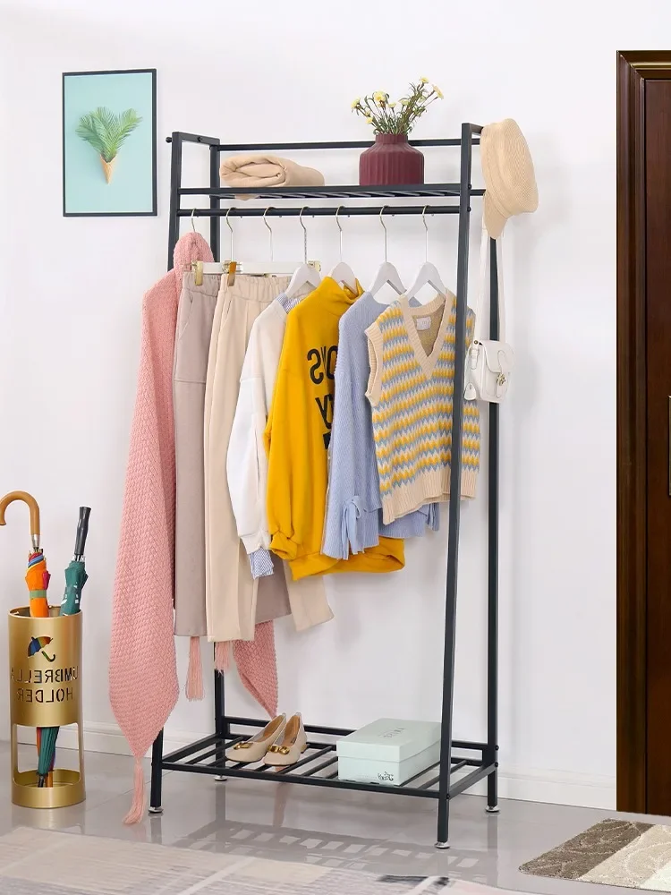 Household Clothes Hanger Floor to Floor Bedroom Simple Wall Mounted Clothes Hanger Simple Modern Clothes Hanger Mu