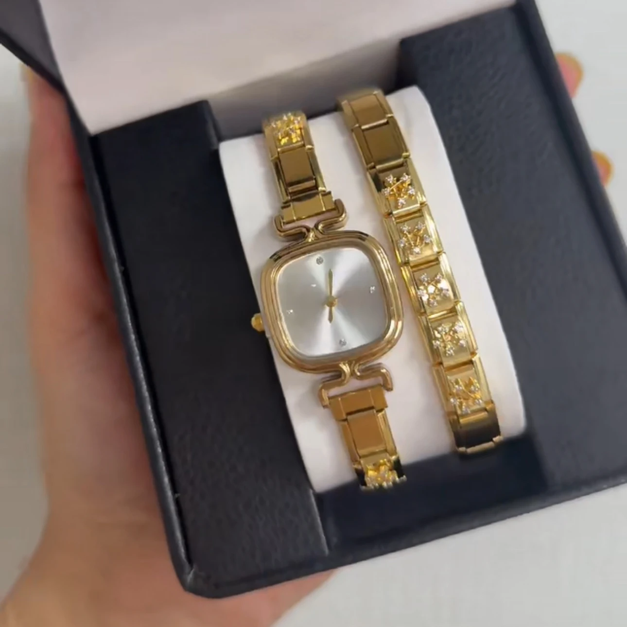 Y2K Fashion Stainless Steel Roman Numerals Square Shape Watch Women's Bracelet For Party Friend Wife Birthday DIY Jewelry Gifts