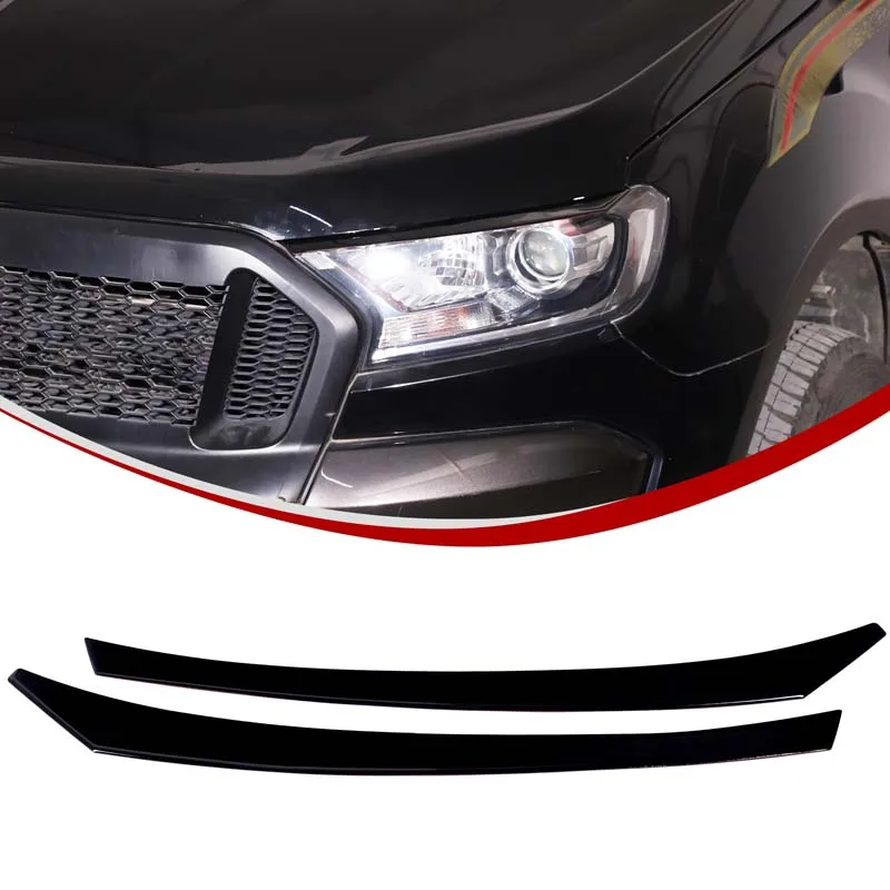

Front Headlight Eyebrow Decorative Strip Sticker Head Lamp Trim Cover Car Accessories For Ford Ranger 2015-2021