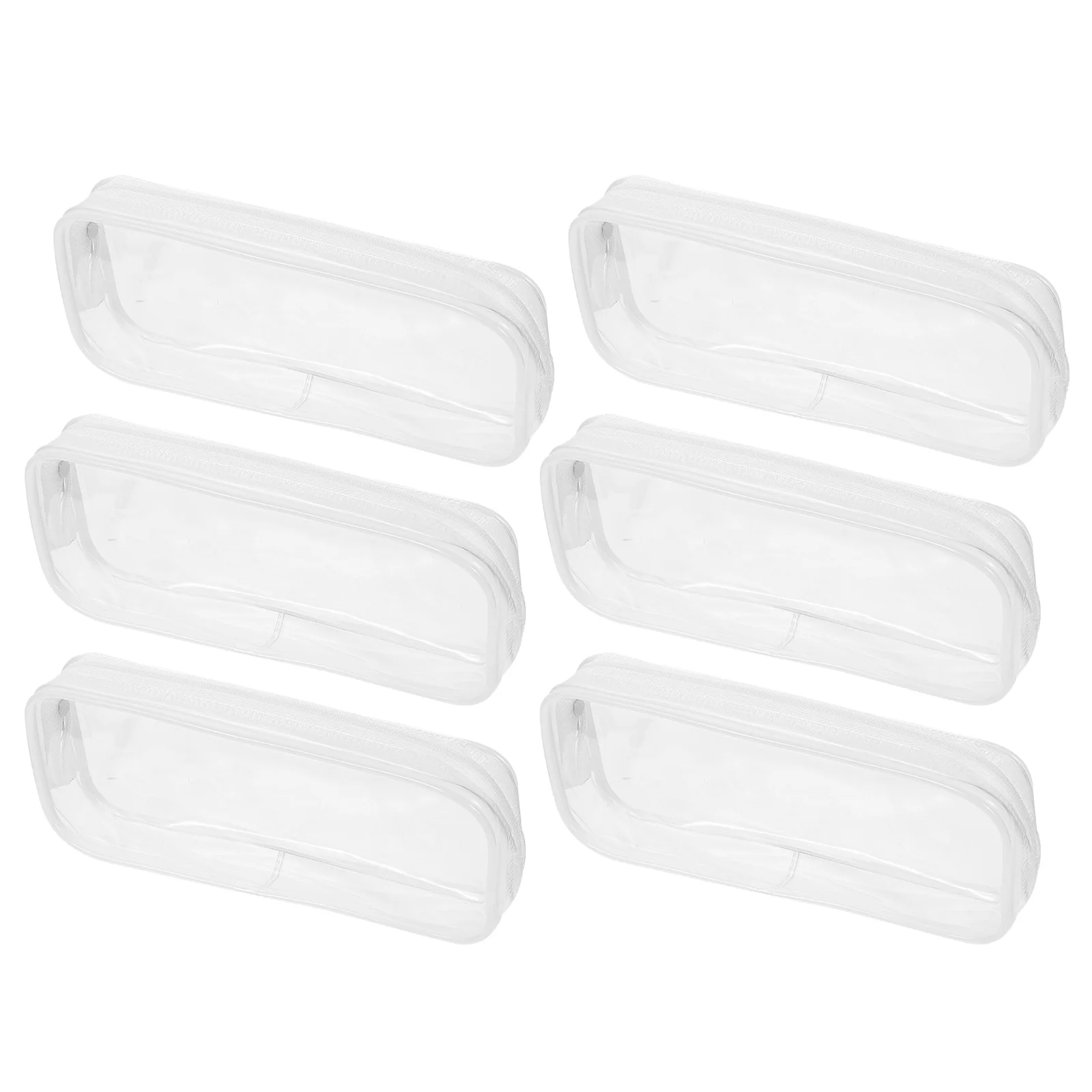 

6 Pcs PVC Pencil Bag Clear Makeup ganizer Case Toiletries Portable Stationery Holder Large Capacity Waterproof Bag