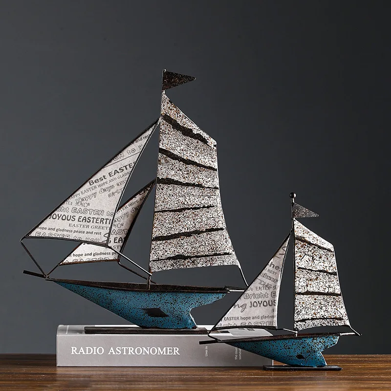Modern Sailboat Ornaments Smooth Sailing Creative Living Room TV Wine Cabinet Office Desktop Home Decoration Statue