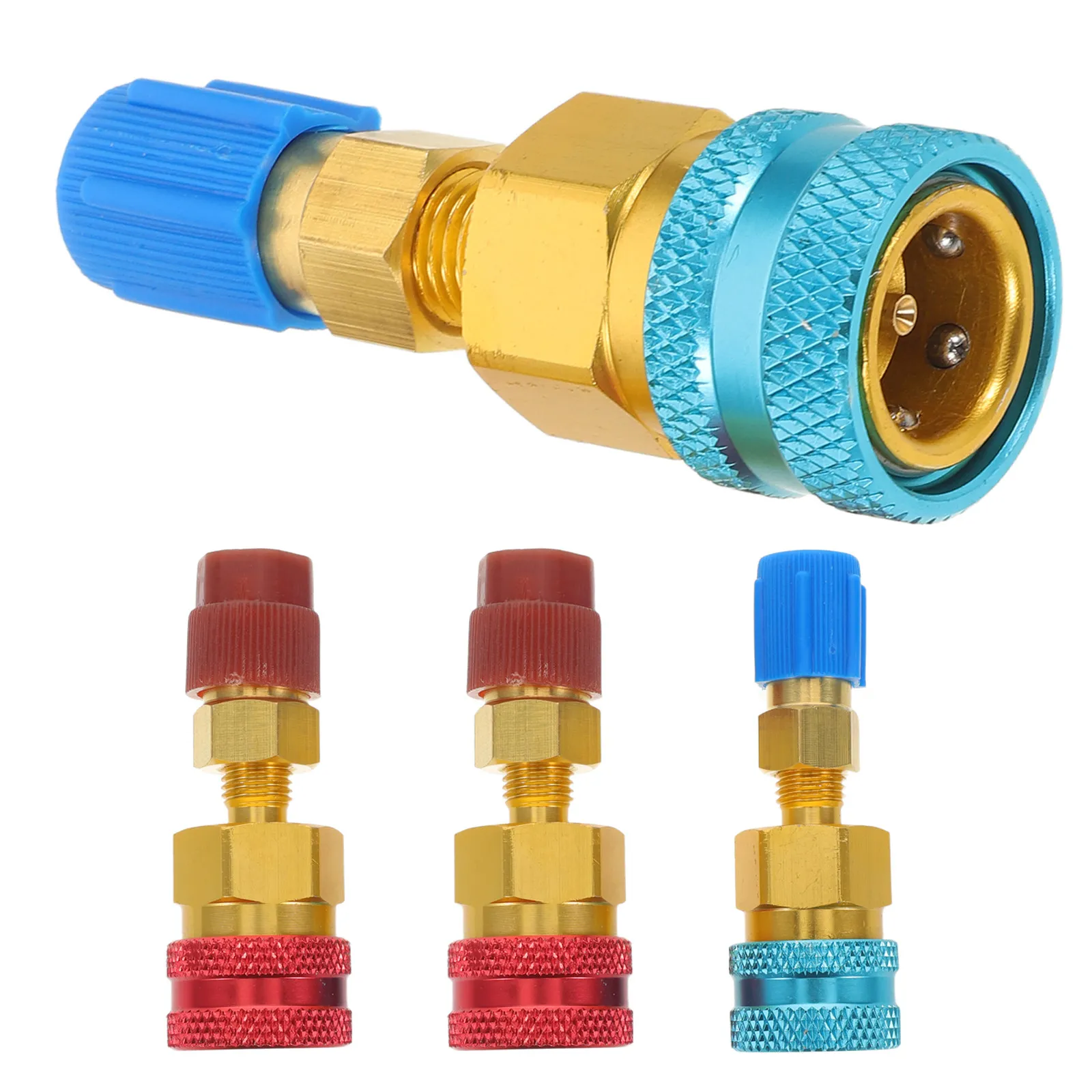 4Pcs R1234yf to R134a Quick Couplers Adapter Car Ac Refrigerant Hose Connector Conditioner Hose Fittings Leakproof